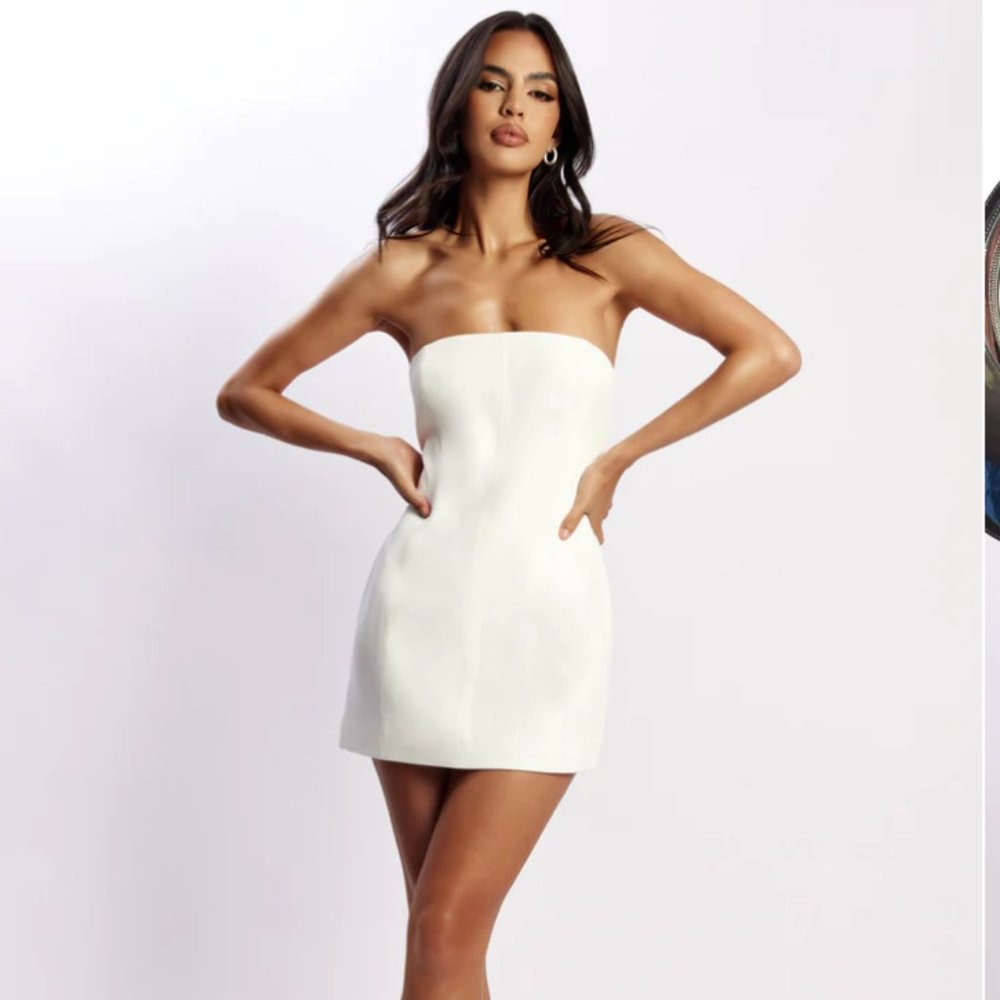 Meshki Crepe Dress in White